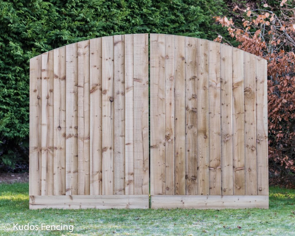 Double Arch Top Closed Board Timber Gate